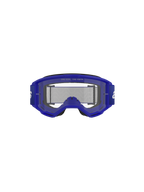 Alpinestars Vision 3 Wordmark Goggles, Motocross Goggles, Blue Clear, front view showing blue A-FLEX frame and clear anti-fog lens with "ONE GOAL. ONE VISION." text, wide blue strap with white branding