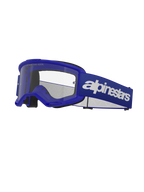 Alpinestars Vision 3 Wordmark Goggles, Motocross Goggles, Blue and White, Clear Lens, Black Foam Padding, Adjustable Blue Elastic Strap with White Wordmark Logo, Ventilated Frame