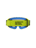 Alpinestars Vision Youth Vesta Motocross Goggles, yellow and blue with One Goal. One Vision. motto on the strap.