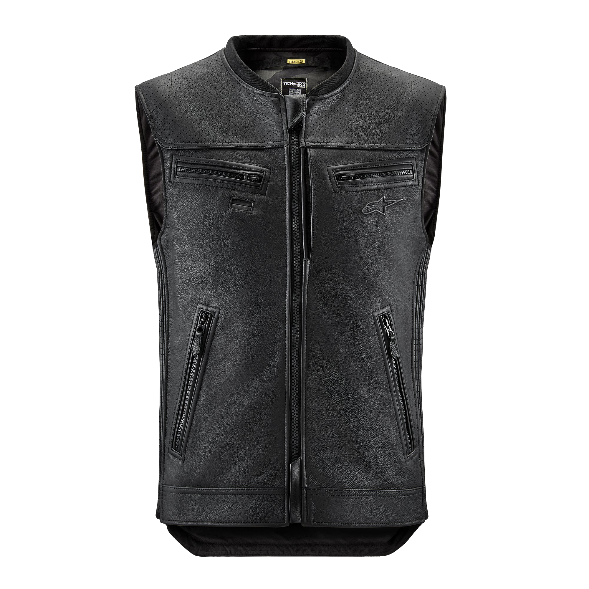 Alpinestars Tech-Air 3 Leather System, Motorcycle Airbag Vest, Black, Premium Leather with autonomous AI protection.