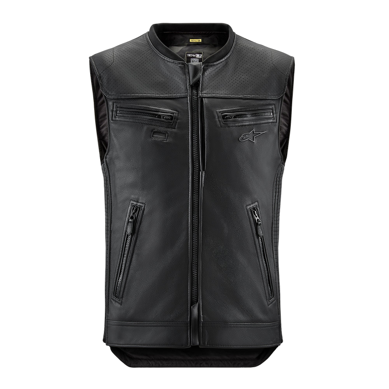 Alpinestars Tech-Air 3 Leather System, Motorcycle Airbag Vest, Black, Premium Leather with autonomous AI protection.