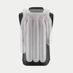Alpinestars Tech-Air 3 Leather System, black motorcycle airbag vest back view showing white internal bladder for protection.
