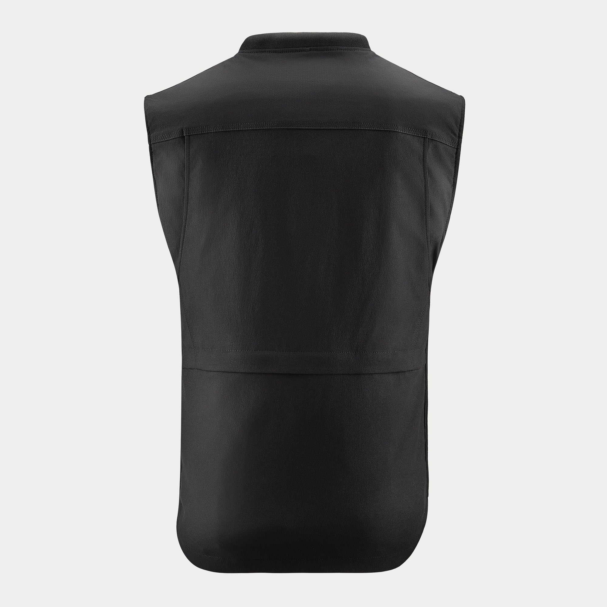 Alpinestars Tech-Air 3 Canvas System, black motorcycle airbag vest for touring, rear view with durable nylon construction.