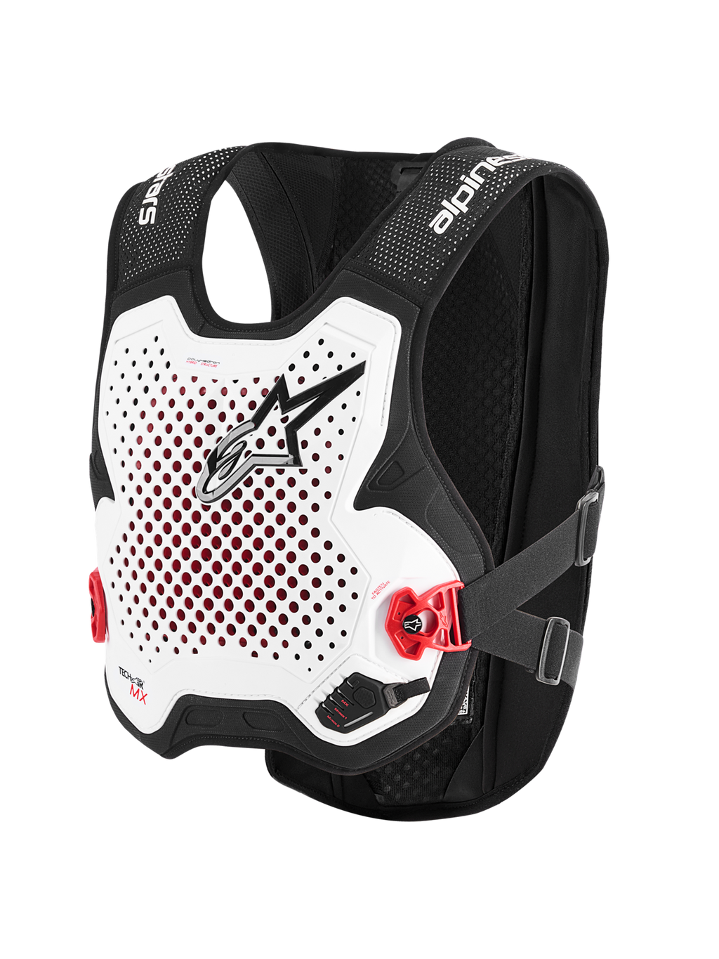 Alpinestars Tech-Air MX System, Motocross Airbag System, White and Black, CE-certified off-road protection vest with Nucleon PLASMA back protector