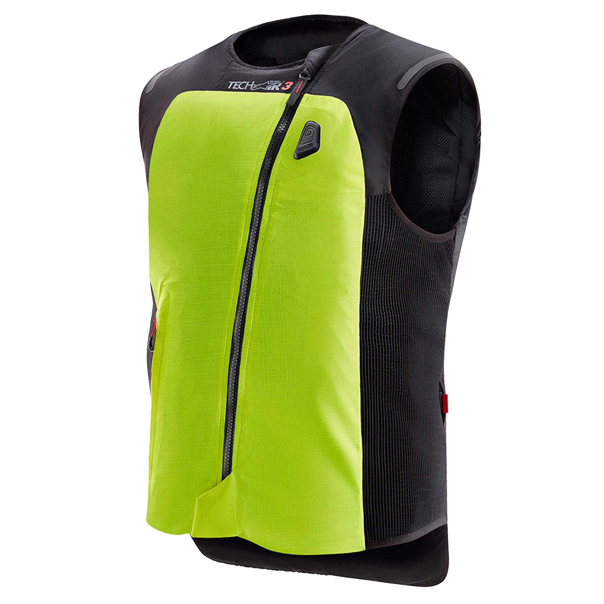 Alpinestars Tech-Air 3 V2 System, Men's Motorcycle Airbag Vest, Black and Yellow Fluo, featuring AI-powered protection.