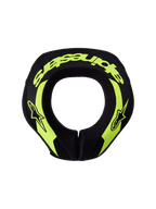 Alpinestars Youth Sequence Neck Roll, kids' motocross neck protector, ergonomic yellow fluo and black protective padding.