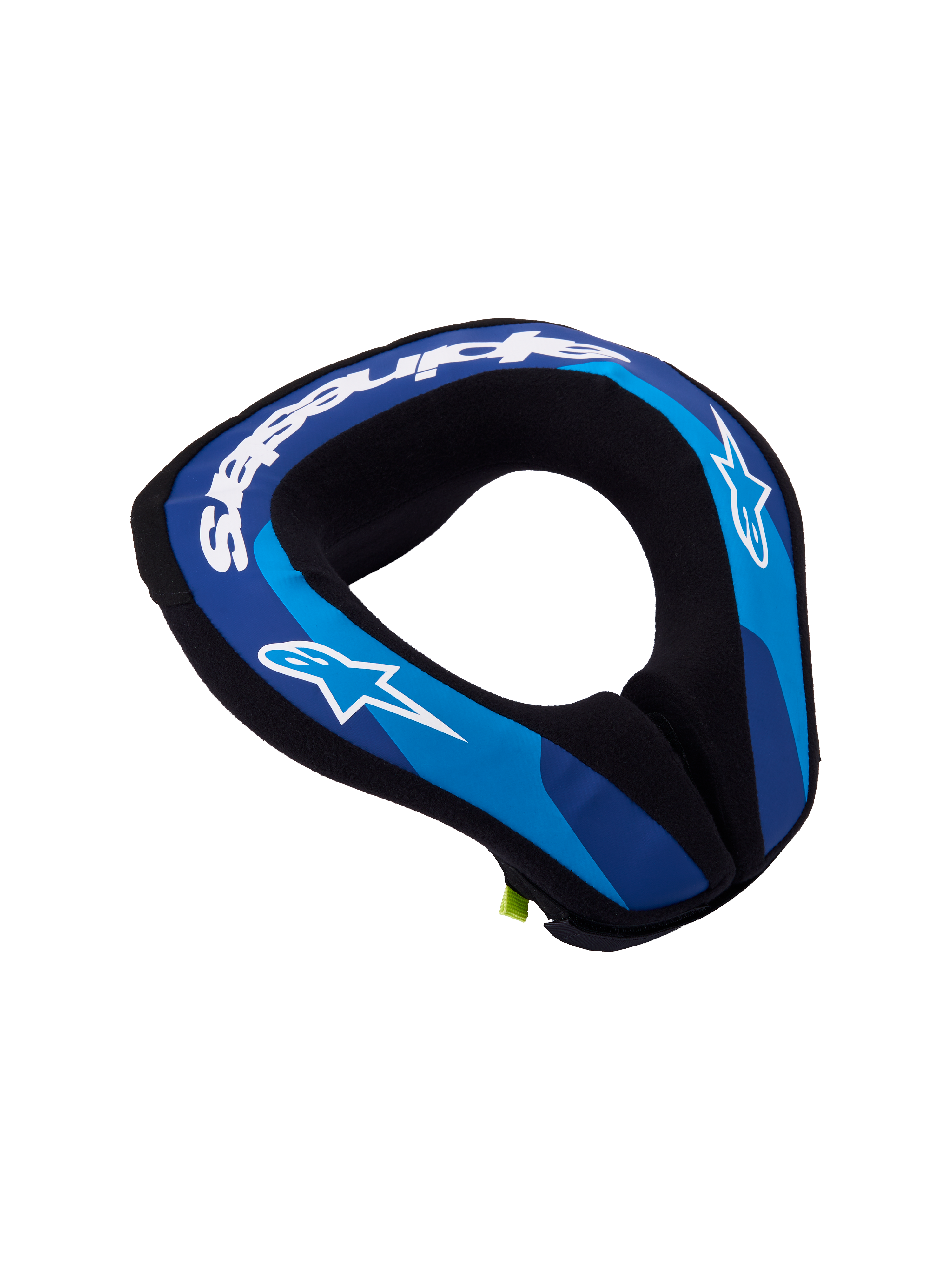 Alpinestars Youth Sequence Neck Roll, Blue and White kids motocross neck protector featuring ergonomic double-density foam.
