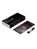 Alpinestars Tech-Air® MX Airbag System Replacement Canister kit, featuring a black cylindrical argon inflator cartridge, a user manual with red and white graphics, and a black retail box with white branding, essential motorcycle airbag safety maintenance equipment.