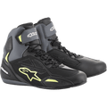 Alpinestars Faster-3 Drystar® Riding Shoes, waterproof motorcycle road boots for men, Black Gray and Yellow Fluo microfiber.