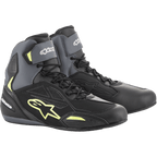 Alpinestars Faster-3 Drystar® Riding Shoes, waterproof motorcycle road boots for men, Black Gray and Yellow Fluo microfiber.