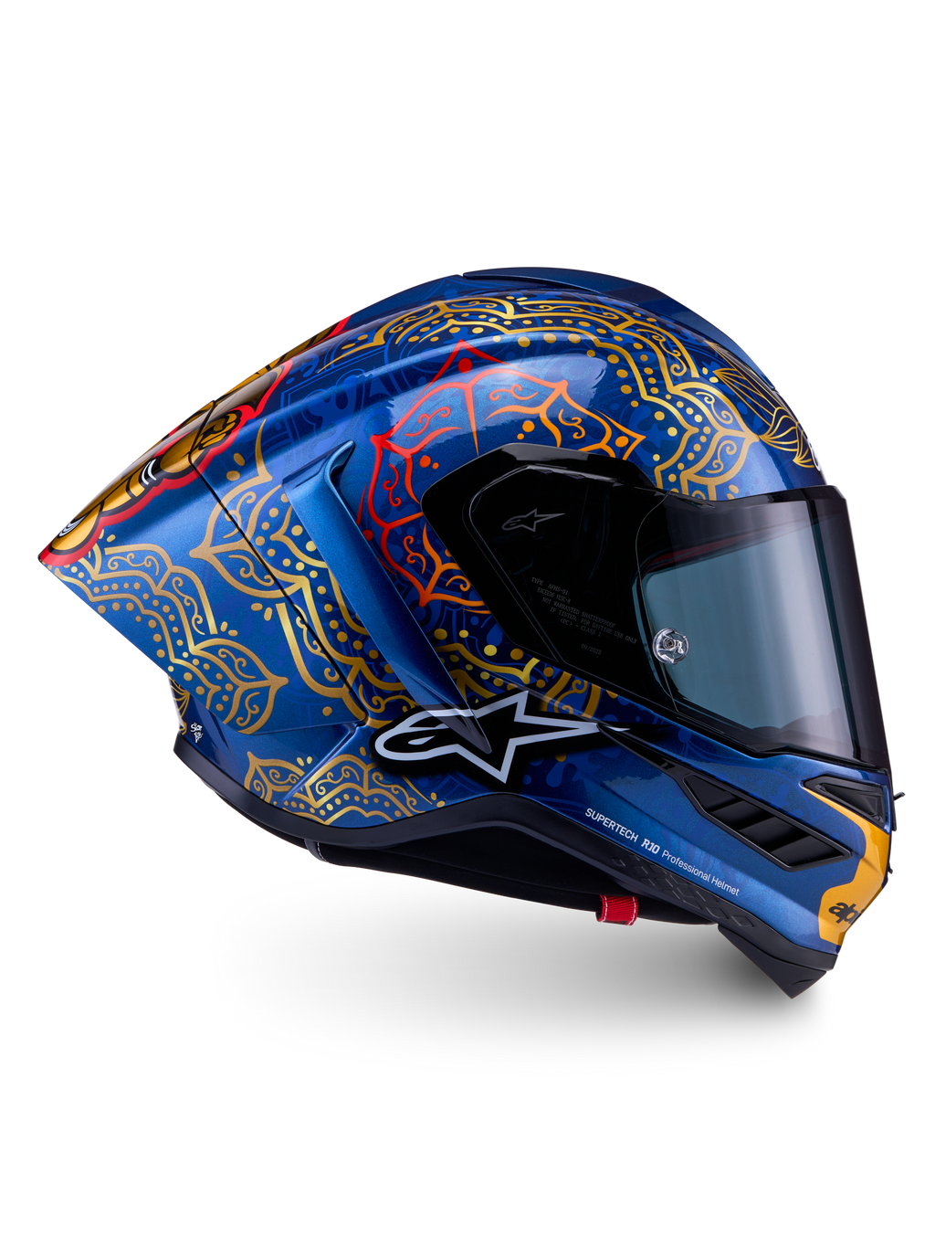 Alpinestars US - Limited Edition Supertech R10 Martinator Thai Helmet, Man, Blue/Black/Red/Gold Glossy, Size: 2XL