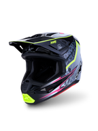 Alpinestars S-M7 Blaster Helmet, Motocross Racing Helmet, Black and Gray with Yellow Fluo, lightweight composite shell, ECE 22.06 certified.