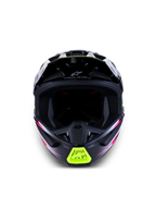 Alpinestars S-M7 Blaster Helmet ECE06, black and yellow fluo motocross gear with an aerodynamic front-facing profile.