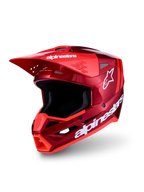 Alpinestars SM3 Radium Helmet, Red Motochrome and Red Fluo motocross helmet with white accents, ECE 2206 and DOT certified.