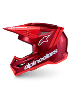 Alpinestars SM3 Radium Helmet, Motocross and Off-road helmet in glossy Red and White, lightweight polymer shell, ECE certified.