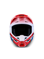 Alpinestars SM3 Falcon Helmet, Red and White Glossy Motocross Helmet, ECE 22.06 Certified, Lightweight Thermo-Injected Shell.