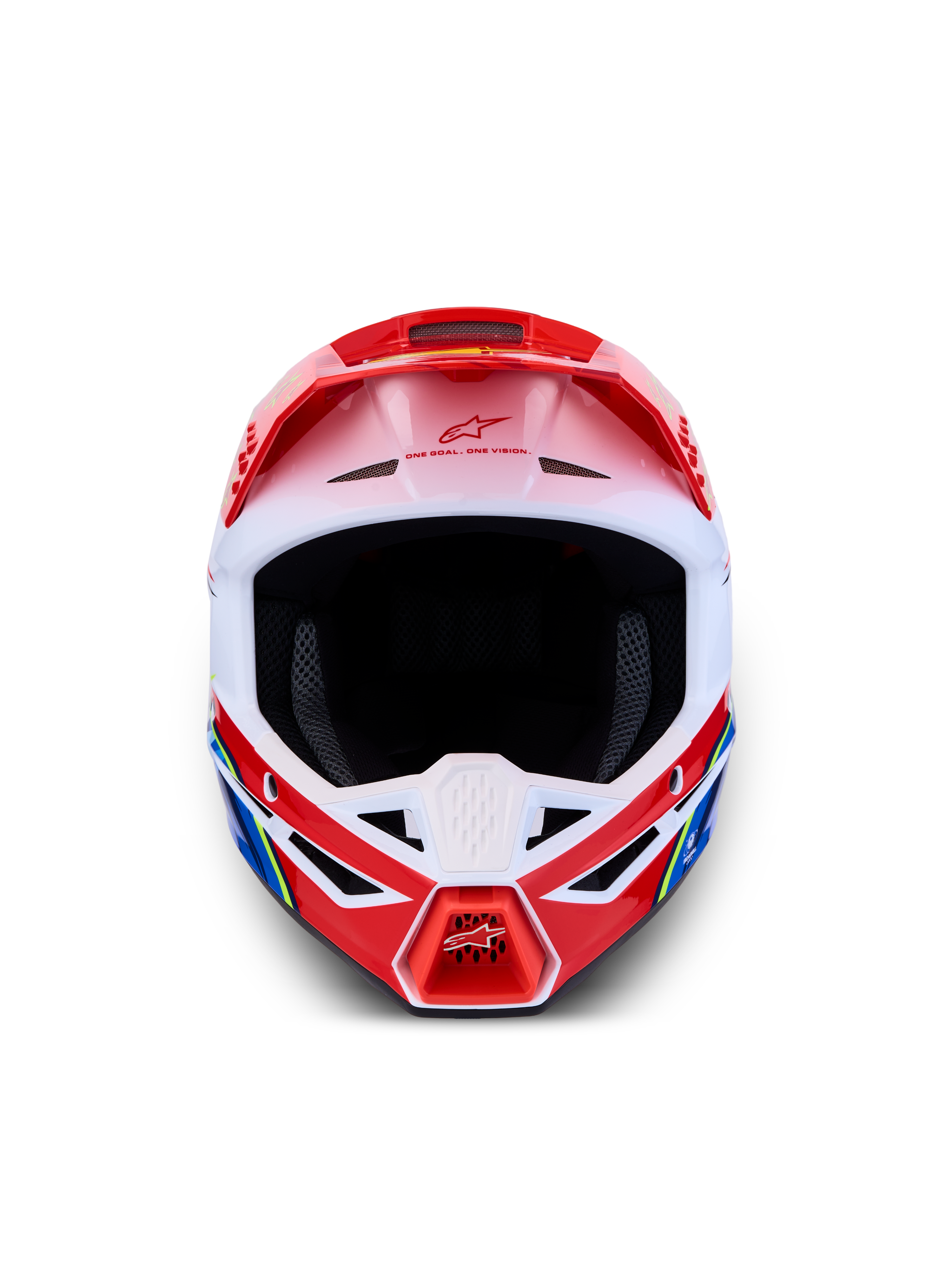 Alpinestars SM3 Falcon Helmet, Red and White Glossy Motocross Helmet, ECE 22.06 Certified, Lightweight Thermo-Injected Shell.