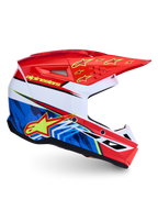 Alpinestars SM3 Falcon Motocross Helmet, red and blue with yellow fluo graphics, ECE 2206 and DOT certified.