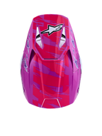 Alpinestars SM3 Falcon Helmet, Motocross Helmet, Purple and Pink Fluo, glossy finish with white logos, ECE06 certified.