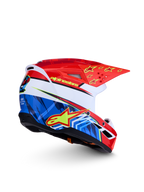 Alpinestars SM3 Youth Falcon Helmet, red and blue motocross helmet for off-road racing, ECE and DOT certified.