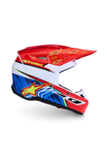 Alpinestars SM3 Youth Falcon Helmet, Motocross Racing, Red, Blue and White with Yellow Fluo, ECE 22.06 and DOT certified.
