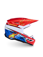 Alpinestars SM3 Youth Falcon Helmet, Motocross Racing, Red, Blue and White with Yellow Fluo, ECE 22.06 and DOT certified.