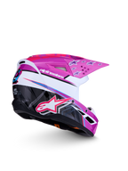 Alpinestars SM3 Youth Falcon Helmet, Youth Motocross Helmet, Purple and Pink Glossy, ECE 22.06 Certified.