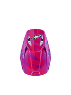Alpinestars SM3 Youth Falcon Helmet, youth motocross gear, pink fluo and purple, ECE 22.06 and DOT certified, top view.