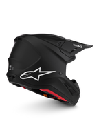 Alpinestars S-M7 Solid Motocross Helmet, matte black with white star logo, ECE 22.06 certified performance gear.