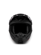 Alpinestars S-M7 Solid Helmet, Motocross Racing, Black, ECE 22.06 and DOT certified, aerodynamic front view.