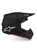 Alpinestars S-M7 Solid Helmet, professional motocross helmet, matte black, ECE06 and DOT certified, lightweight composite shell.
