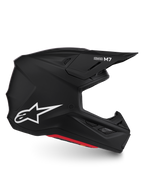 Alpinestars S-M7 Solid Helmet, professional motocross helmet, matte black, ECE06 and DOT certified, lightweight composite shell.