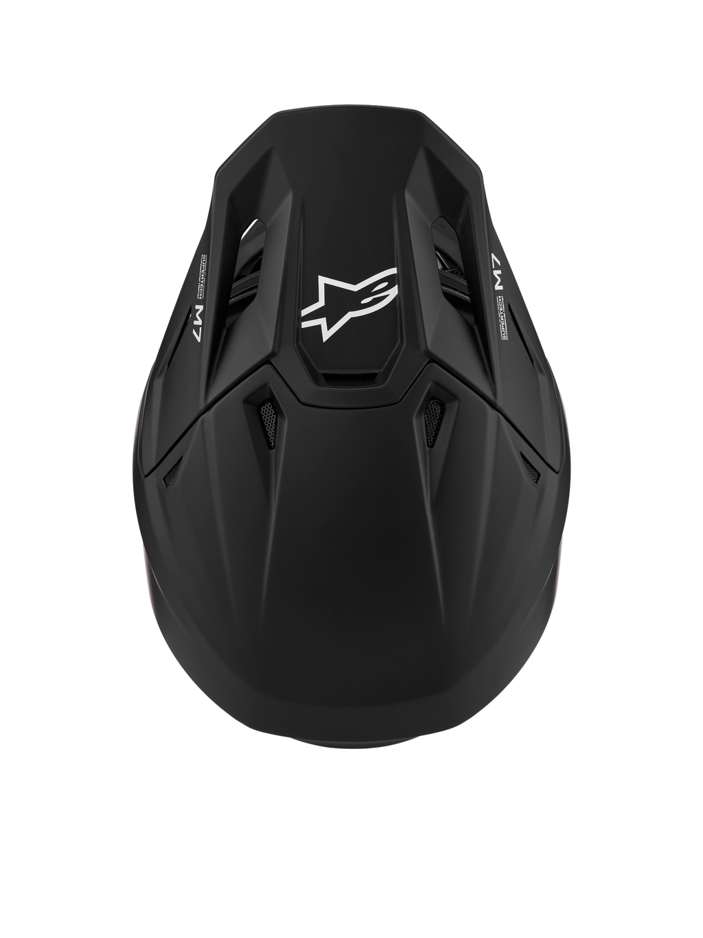 Alpinestars S-M7 Solid Motocross Helmet, matte black with top ventilation ports, aerodynamic shell, and ECE 22.06.