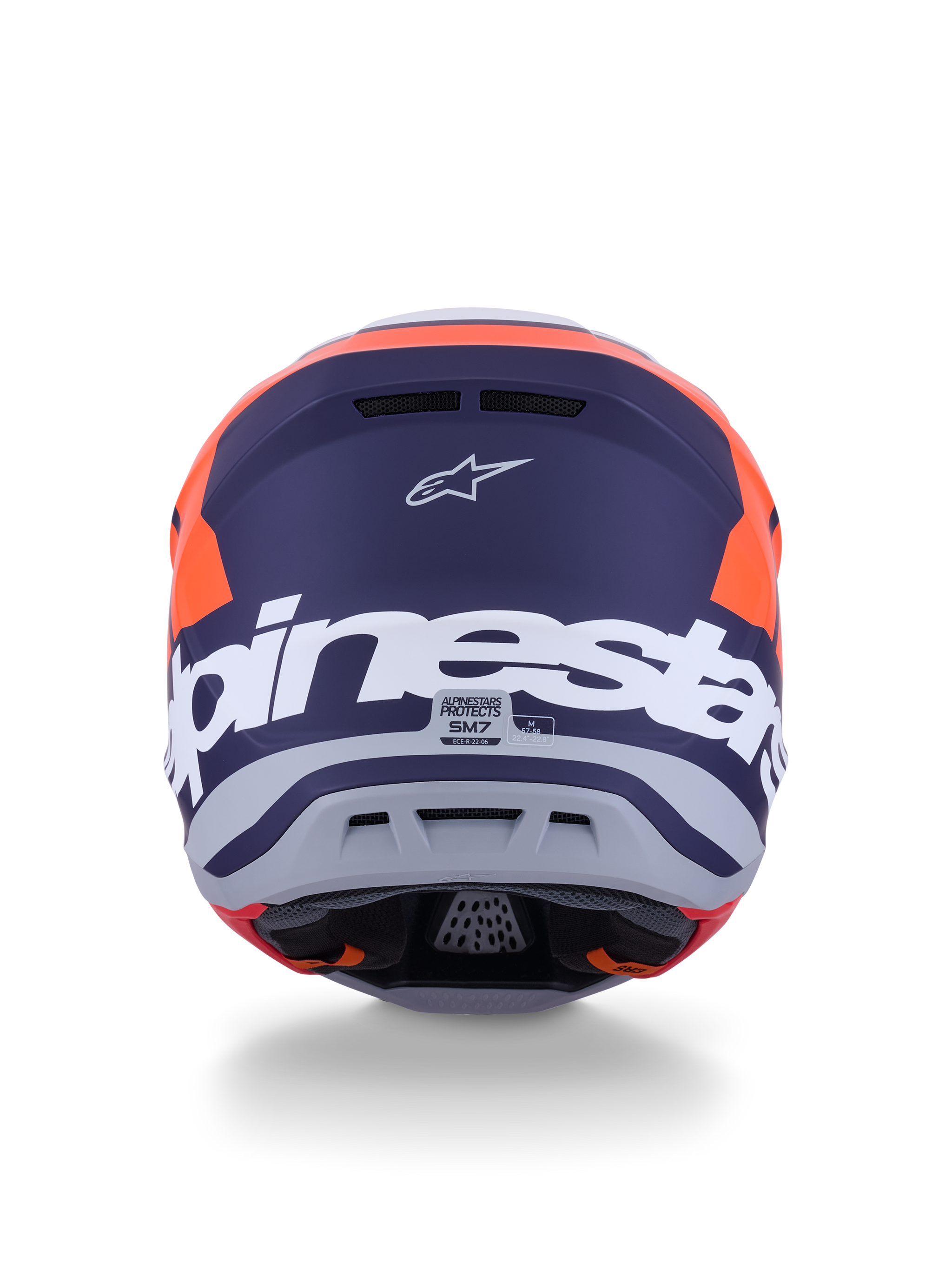 blue and orange motorcycle helmet Alpinestars US