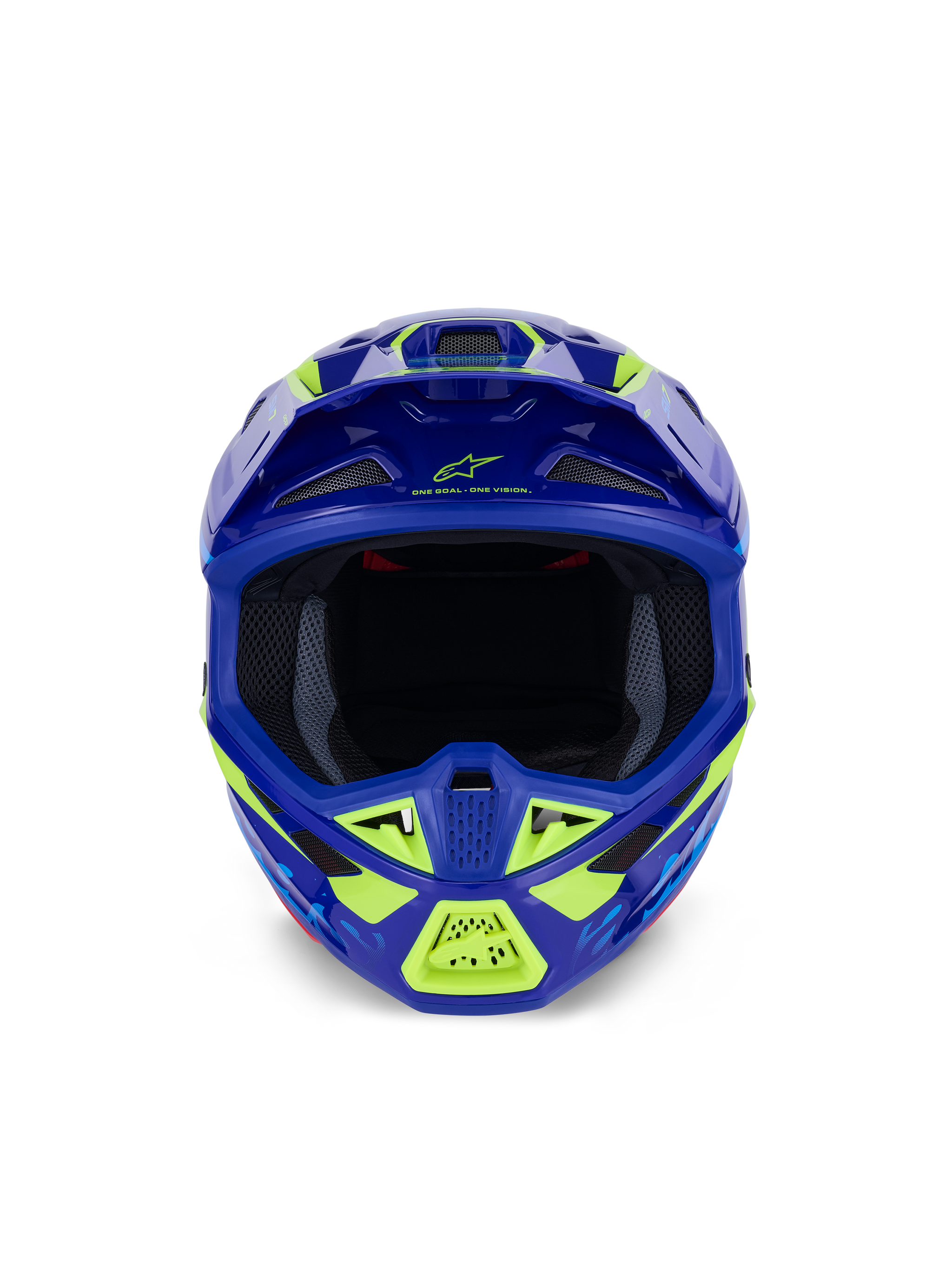 blue and yellow motorcycle helmet L / Blue/Yellow Fluo Glossy