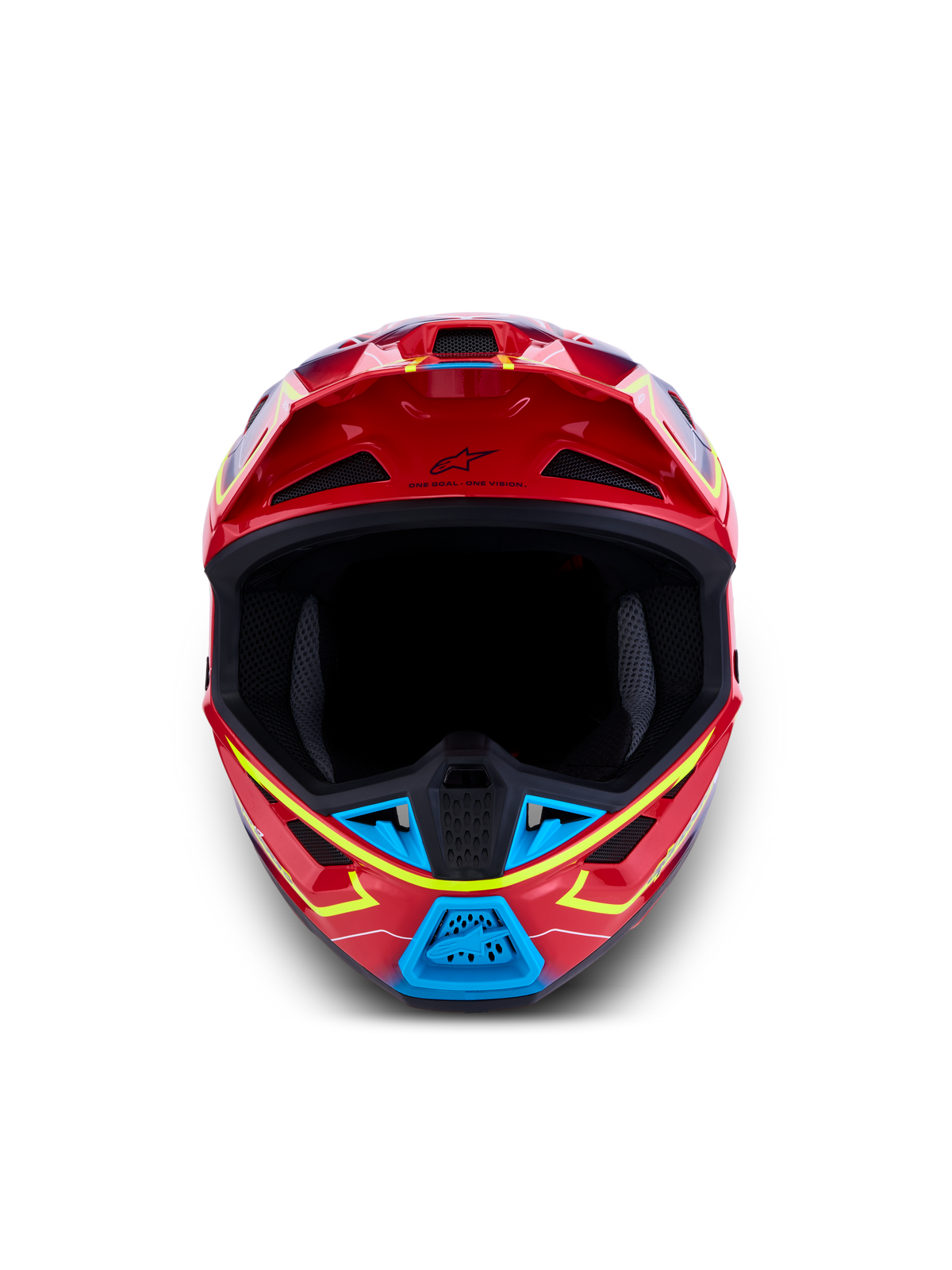 Alpinestars S-M7 Cast Helmet, Motocross Racing, Red and Yellow Fluo, Glossy ECE 22.06 certified lightweight composite shell.