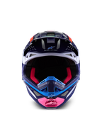 Alpinestars Supertech M10 Records Helmet, Navy Blue and Pink Motocross Racing Helmet, Carbon Fiber, ECE 22.06 Certified.
