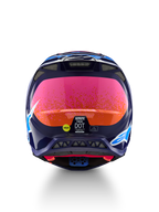 Limited Edition Alpinestars Supertech M10 Records Helmet, navy and pink motocross gear, ECE 22.06 and DOT certified with MIPS.