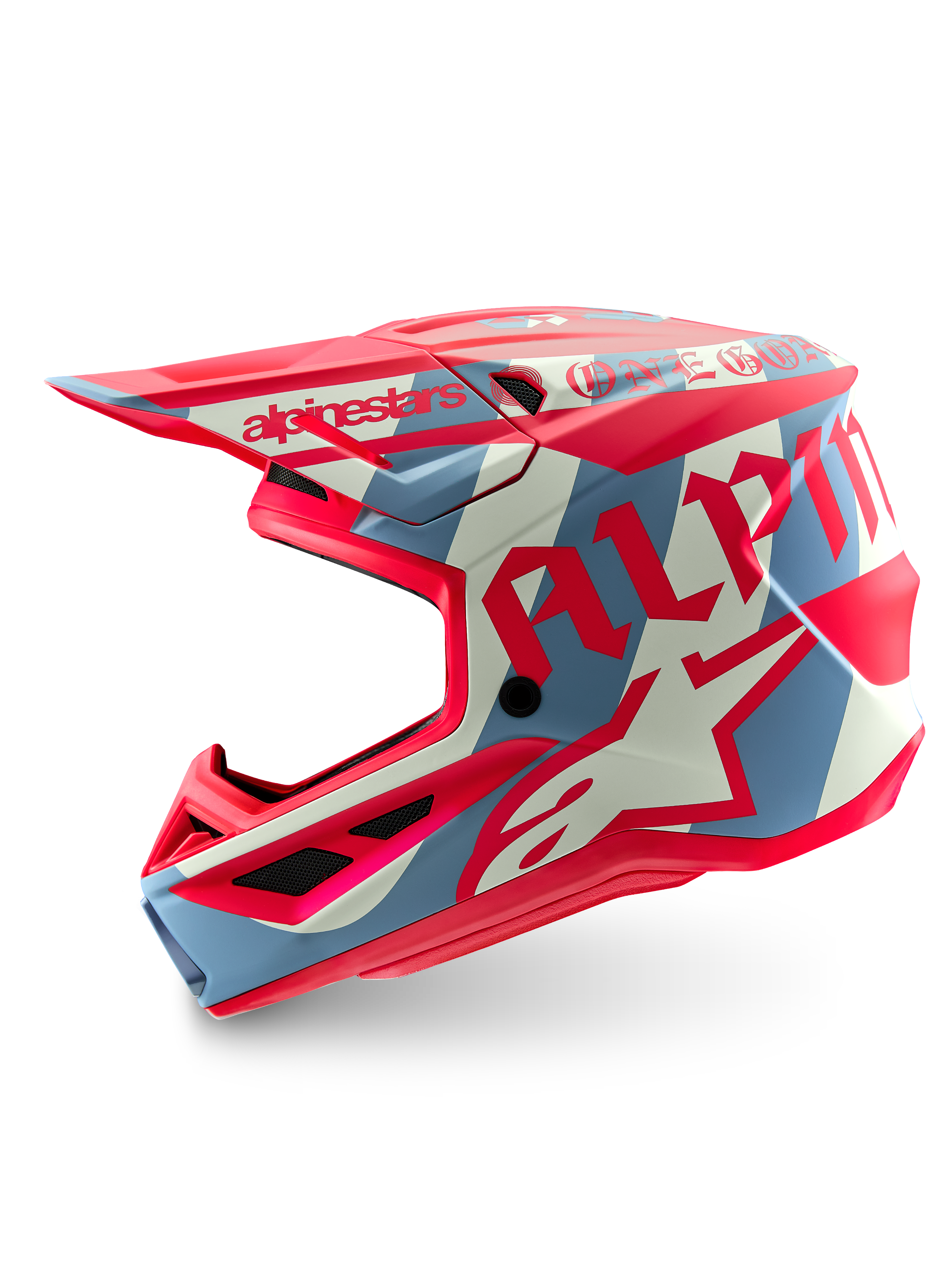 Alpinestars S-M7 Beast Coast Motocross Helmet in Hot Orange and Light Gray with aerodynamic shell and ECE certification.