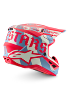 Alpinestars Limited Edition S-M7 Beast Coast Motocross Helmet, Orange and Light Gray, ECE and DOT certified off-road gear.