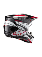 Alpinestars S-M5 Action 2 Motocross Helmet in glossy black, white and bright red with ECE safety certification.