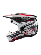 Alpinestars S-M5 Action 2 Helmet, Motocross Helmet, Black and Bright Red Glossy, lightweight off-road protection.