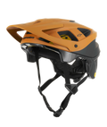 Alpinestars Vector Tech Zeal Helmet, MTB Mountain Biking Helmet, Orange and Black with yellow Mips logo, featuring a large front visor, multiple ventilation ports, and an adjustable chin strap, designed for off-road trail protection