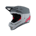 Alpinestars Missile Tech Racer Helmet, Full-Face MTB Helmet, Light Gray and Dark Gray Matte with Pink Astars Logo, Aerodynamic Visor, Multiple Mesh Vents, Black and Red Interior Padding, Downhill Mountain Biking Gear