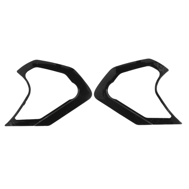 Alpinestars Supertech R10 Shield Mechanism Cover, Black Glossy, pair of plastic replacement components for visor mechanism, geometric shape with cutouts, official replacement part for S-R10 helmets