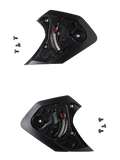 Alpinestars S-R7 Shield Mechanism Set, black motorcycle helmet visor spare parts for road racing, including mounting screws.