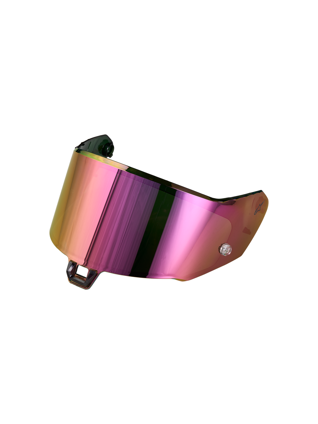 Alpinestars Absolute Vision Shield V2, motorcycle helmet visor accessory for racing and sport riding, Mirror Rainbow and Purple finish, polycarbonate construction