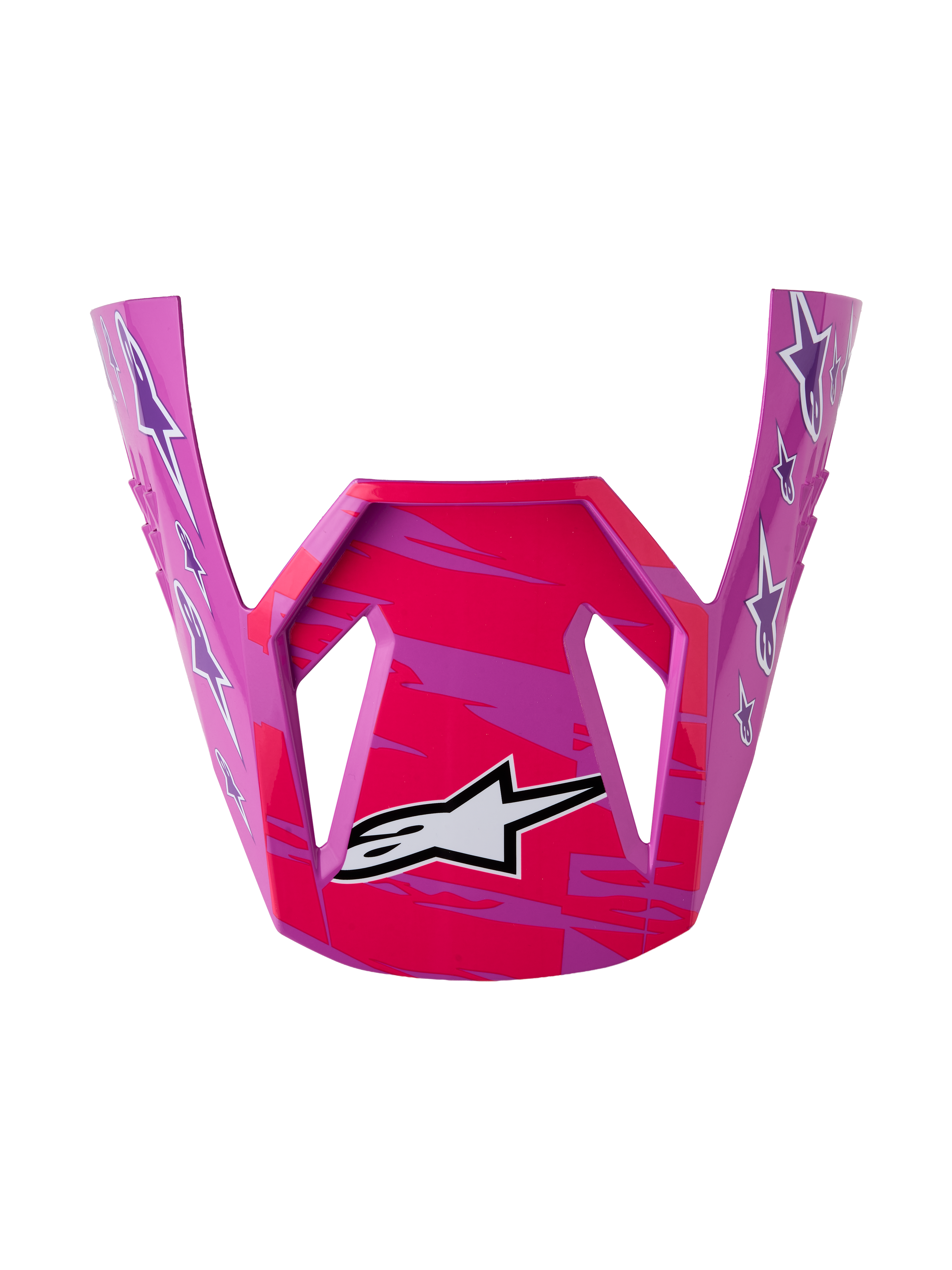 Alpinestars SM3 Falcon Visor ECE06, Motocross replacement peak in purple and pink fluo with glossy finish.