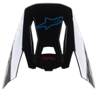 Alpinestars S-M5 Bond Helmet Visor, replacement peak for motocross helmets, Black Cyan Glossy with white Astars side branding, top view featuring blue star logo and red SM5 text