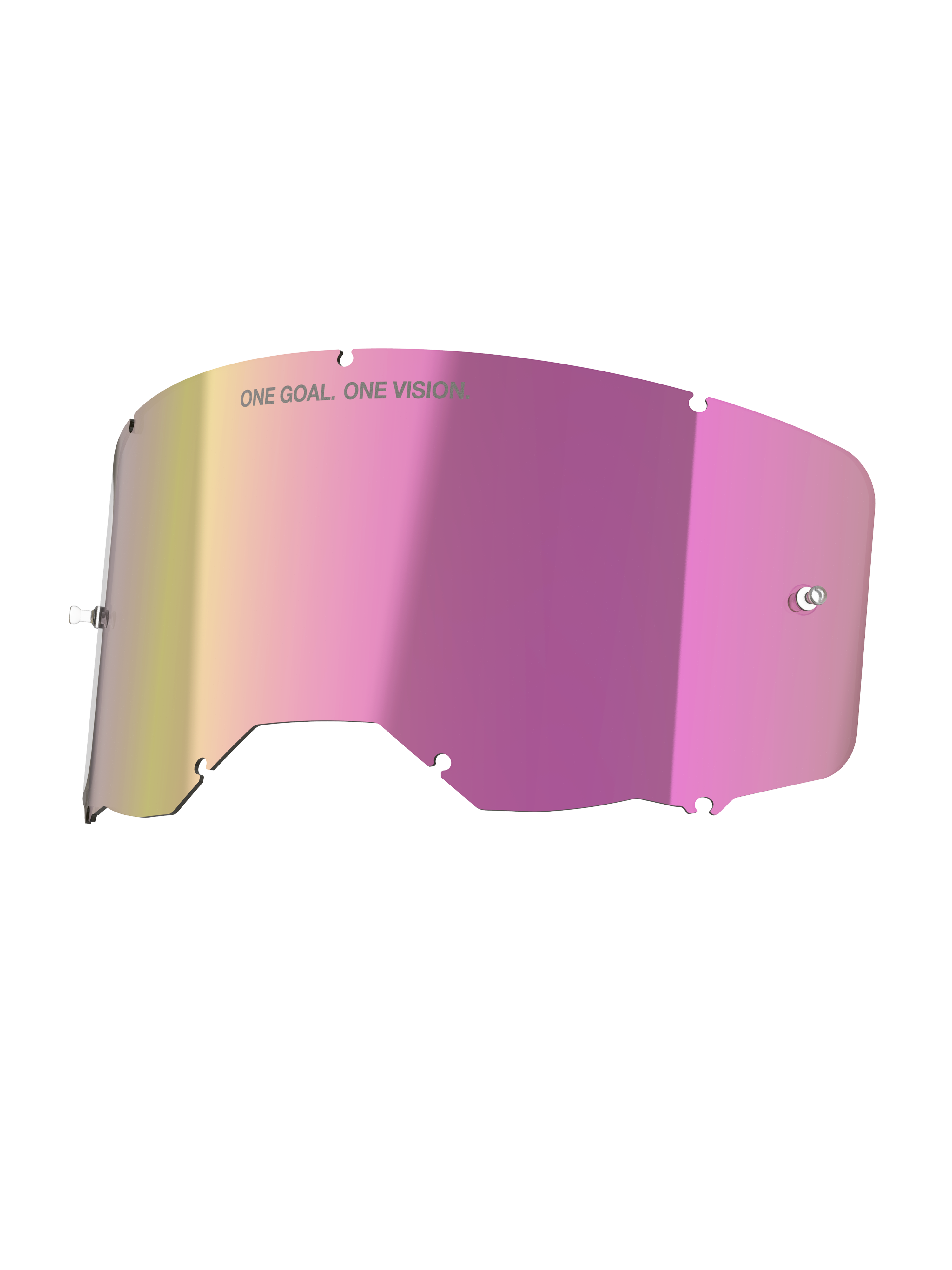 Alpinestars Vision 8-5-3 Mirror Pink replacement lens for motocross goggles, featuring a glare-reducing mirrored finish.